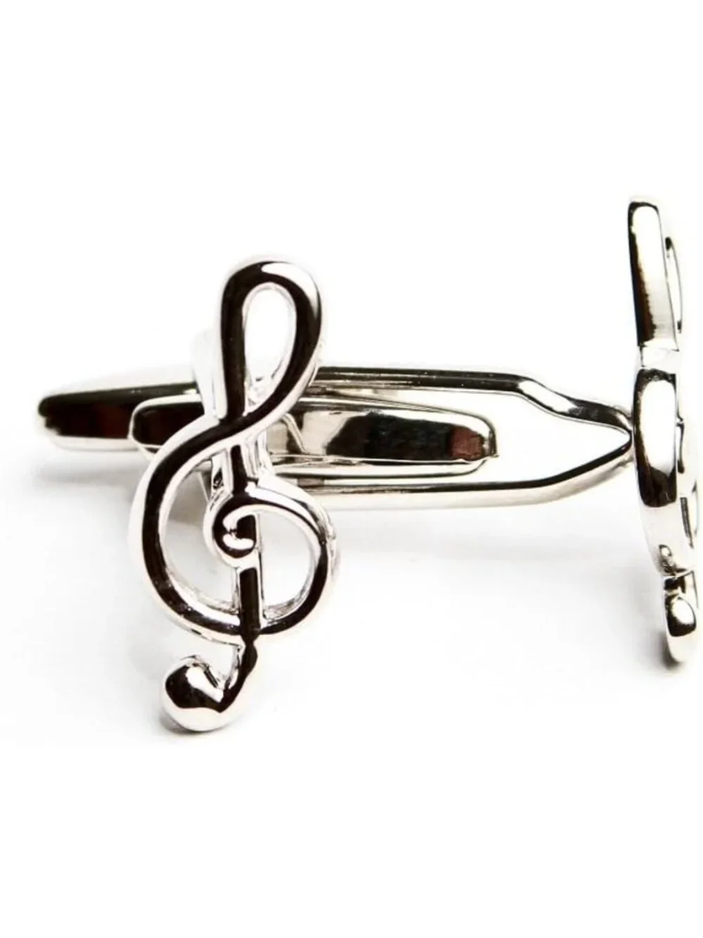 Stylish Music Notes Treble Cufflinks - 4 Pairs in Gift Box with Polishing Cloth